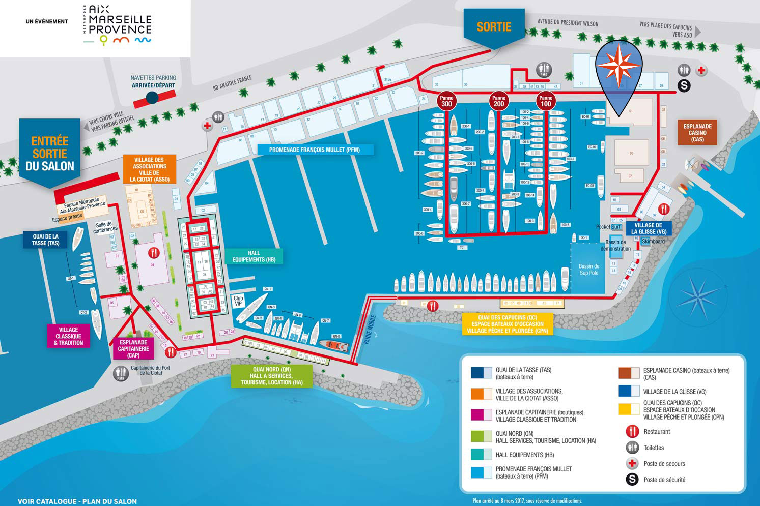 Plan du salon nautique de la Ciotat 2018