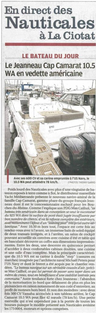 article-dans-la-provence Yacht Méditerranée dans la presse La provence
