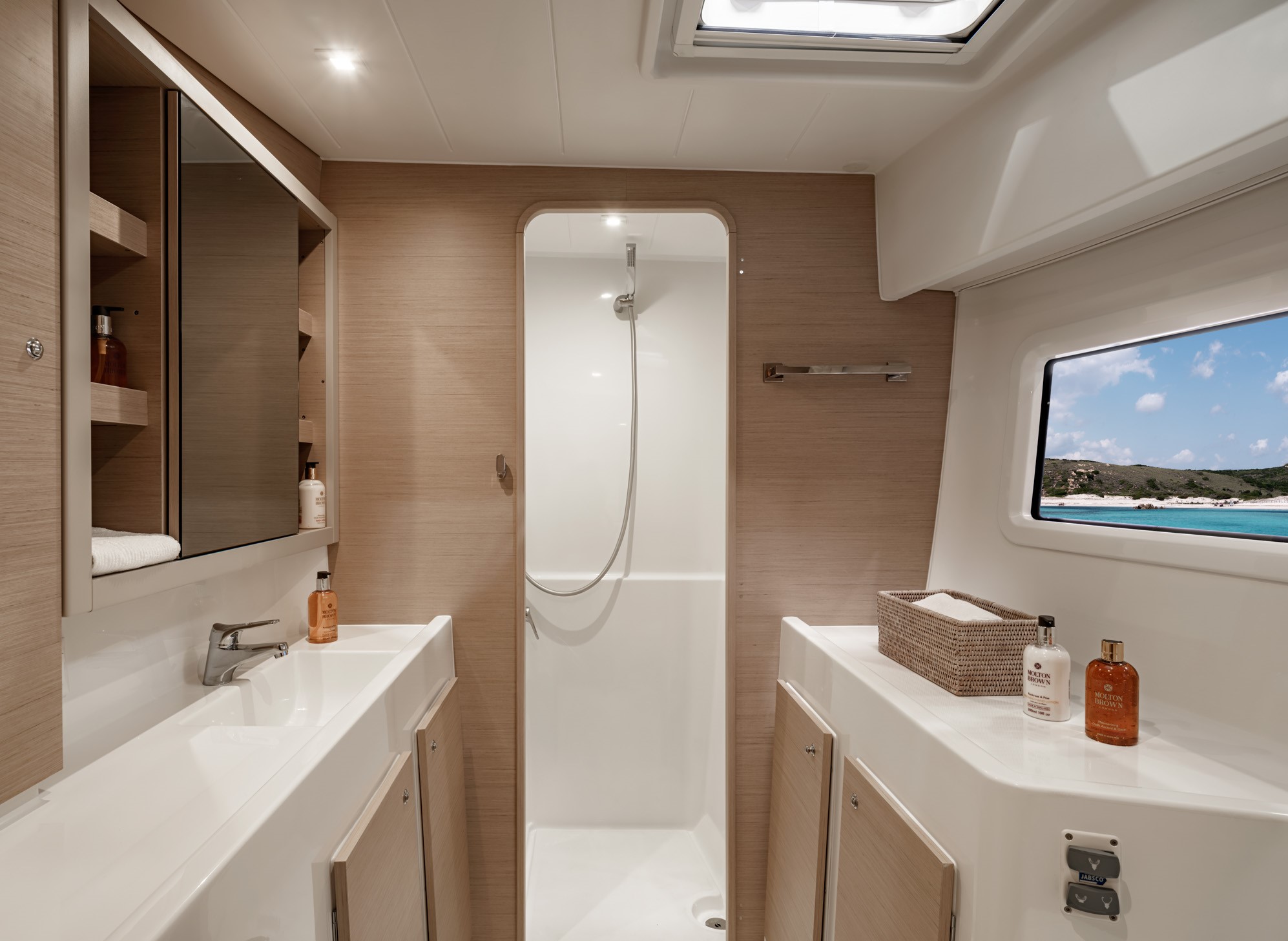 Catamaran-lagoon-Yacht-Méditerranee-Marseille-00001 a bathroom with a shower and sink on boat